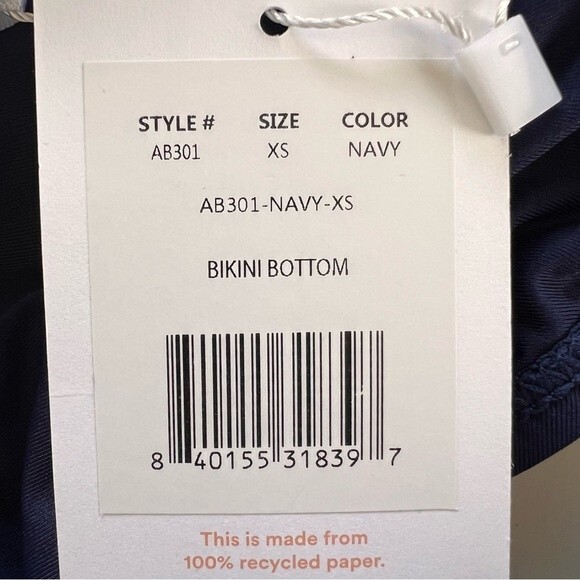 Andie Swim The Cheeky Bikini Bottom Navy Size XS‎ NWT - Picture 8 of 8